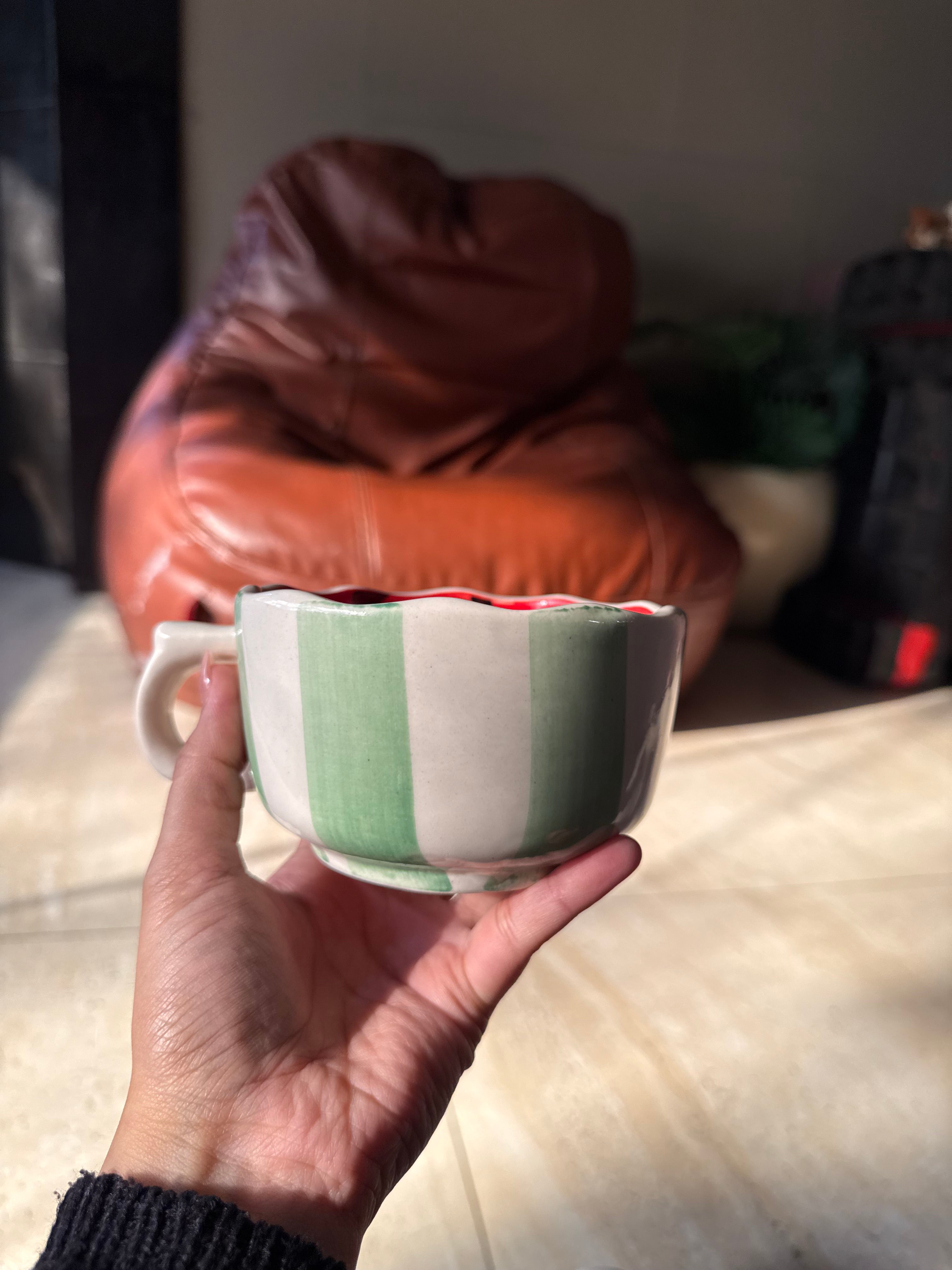 Watermelon inside soup bowl