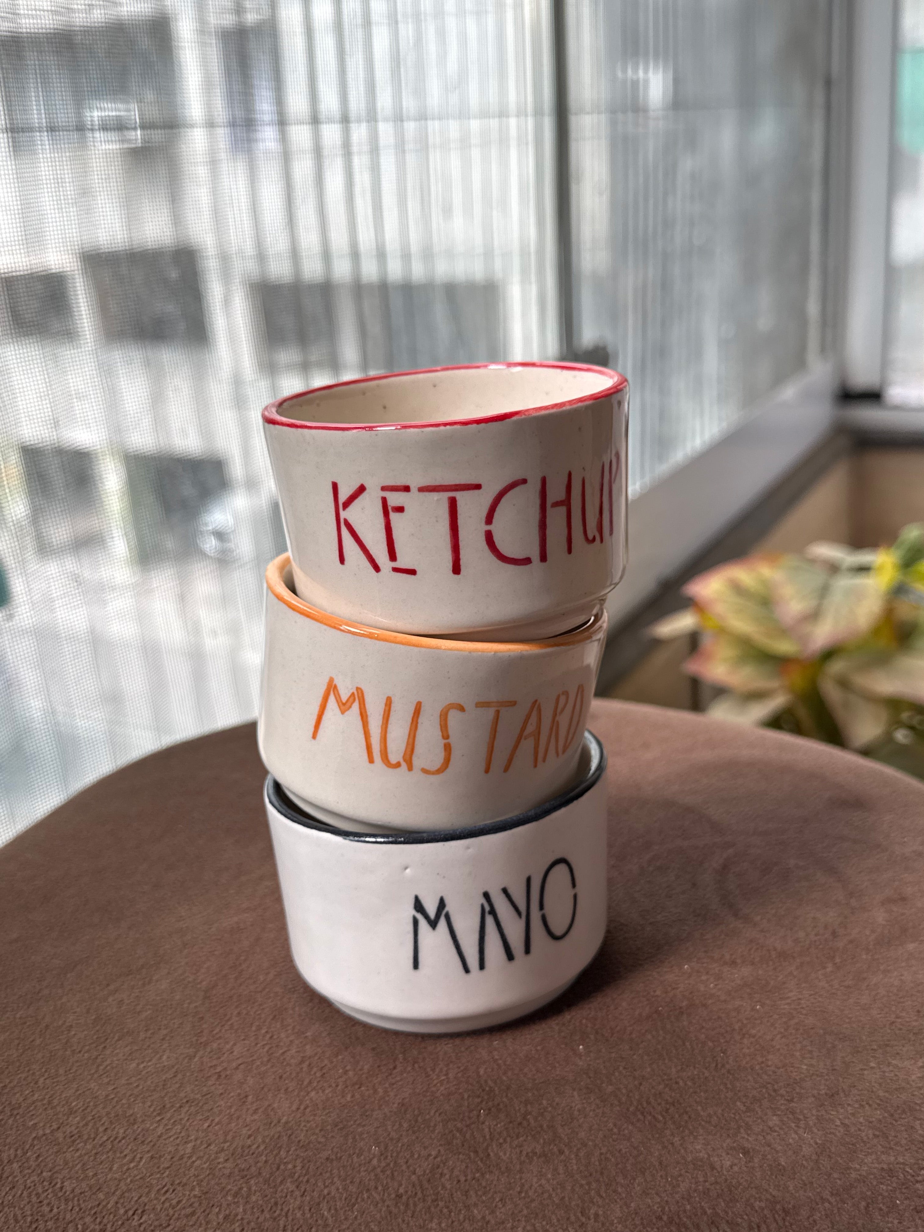 Dip Bowls - Ketchup, Mustard, Mayo | Pack of 3 Bowls
