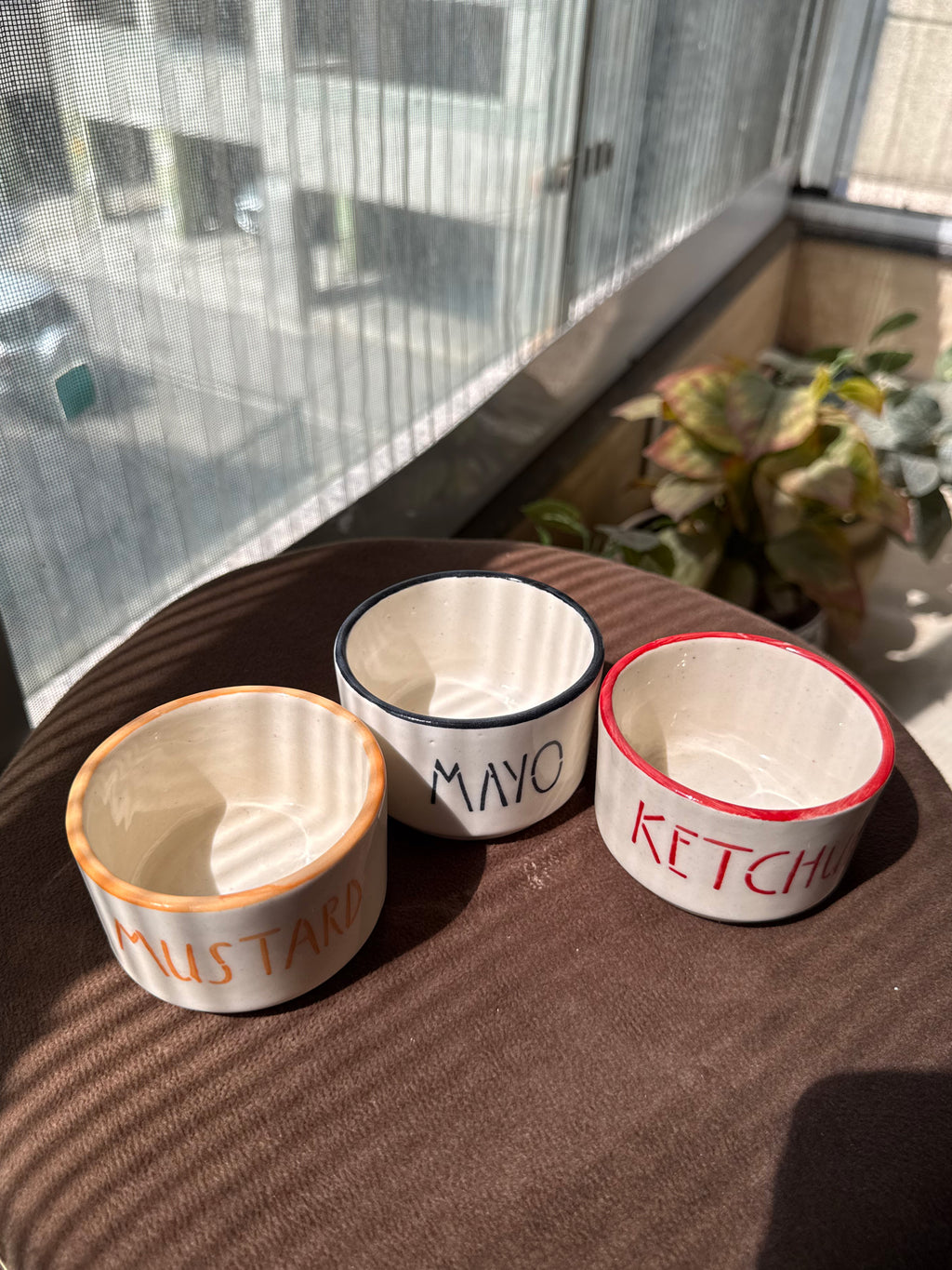 Dip Bowls - Ketchup, Mustard, Mayo | Pack of 3 Bowls