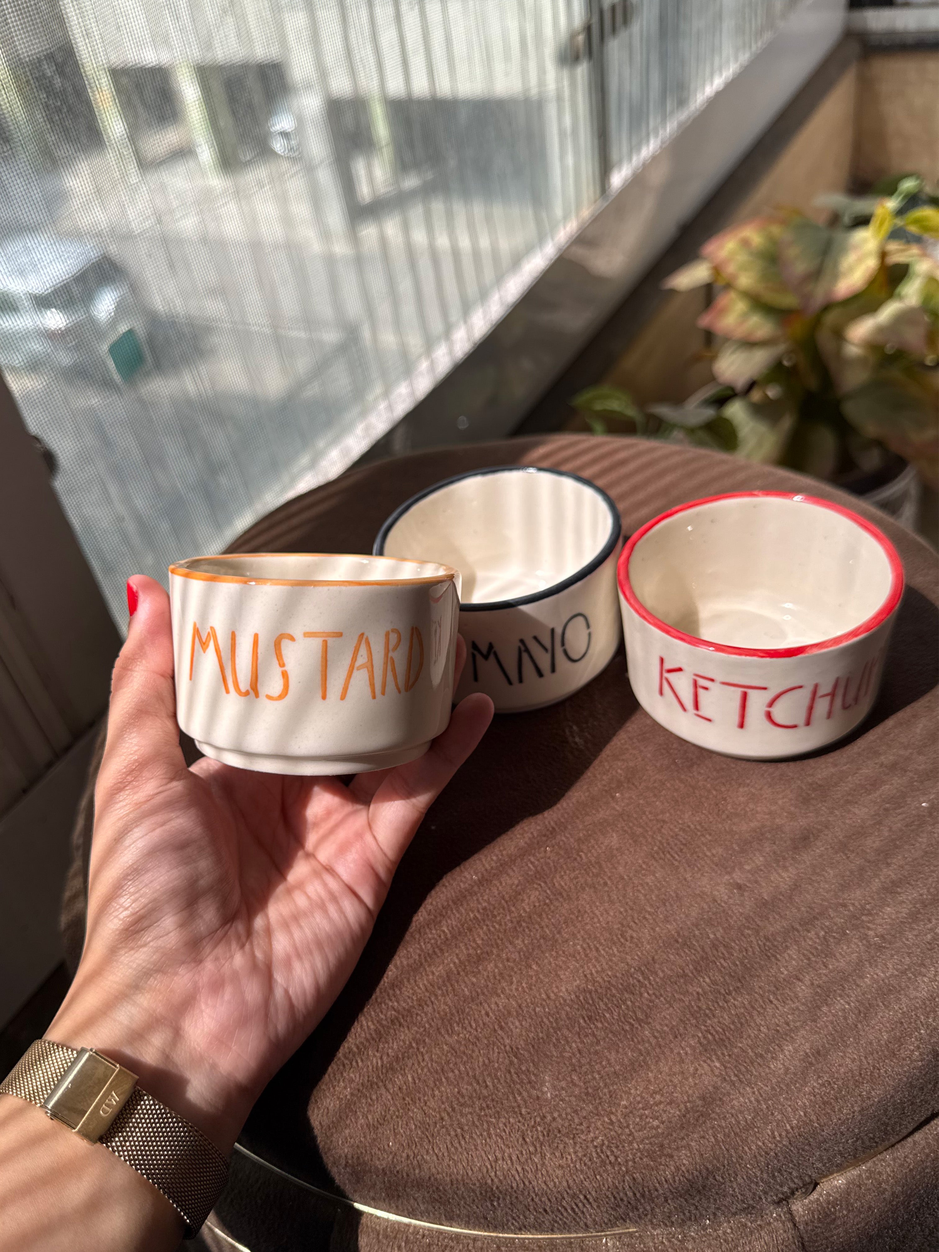 Dip Bowls - Ketchup, Mustard, Mayo | Pack of 3 Bowls