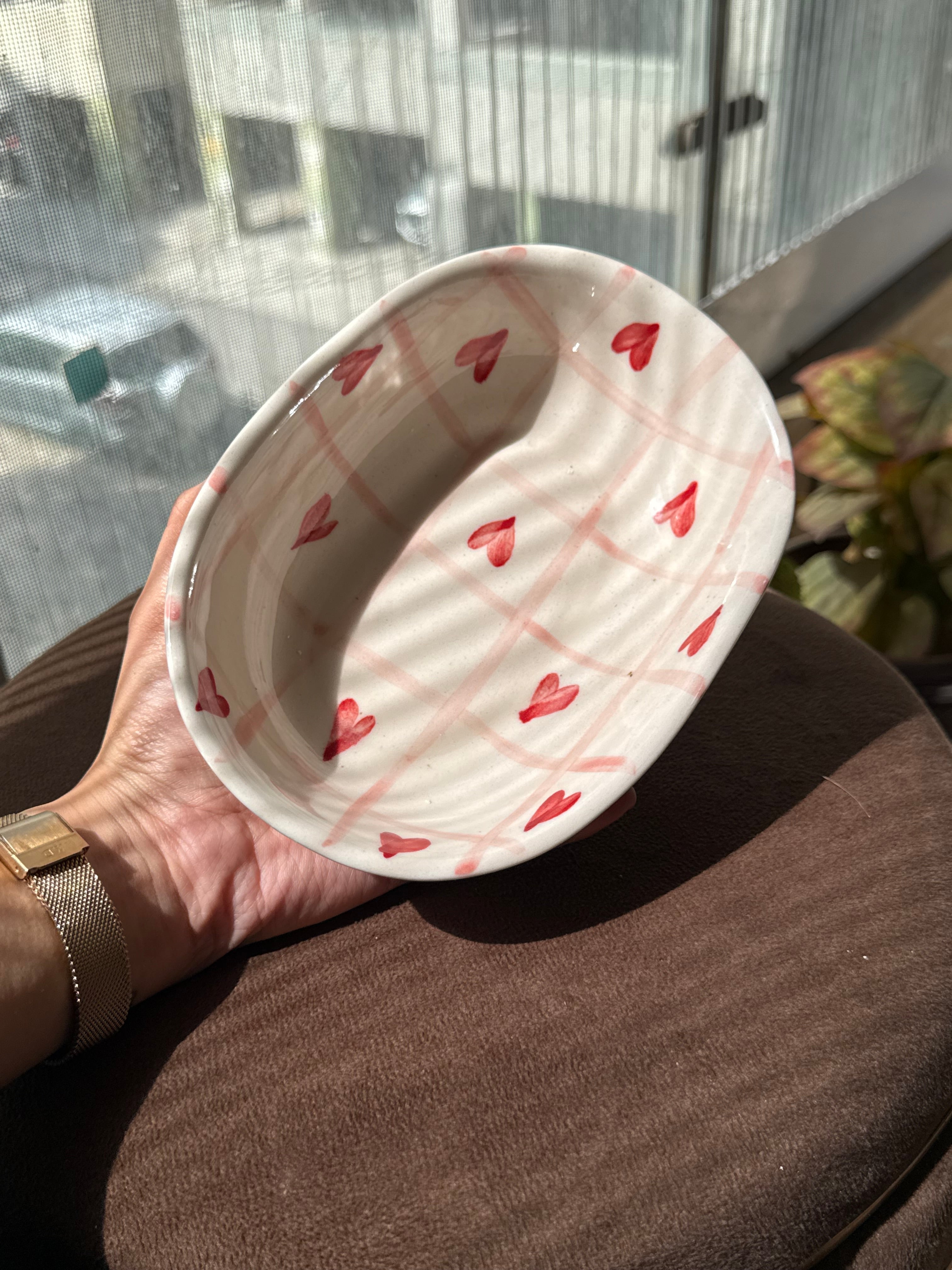 Checks Hearts Oval Bowl (Set of 2 Bowls)❤️