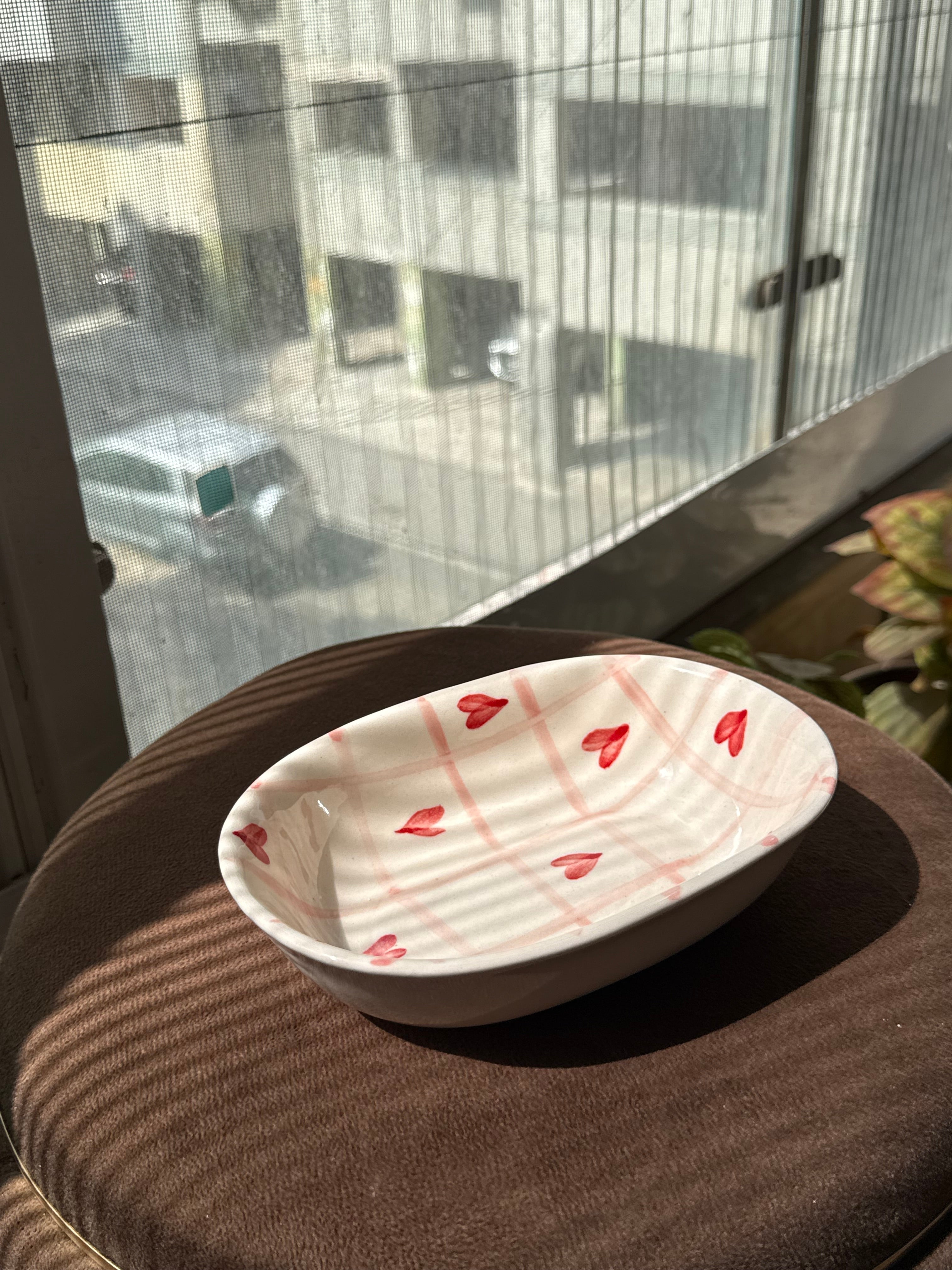 Checks Hearts Oval Bowl (Set of 2 Bowls)❤️