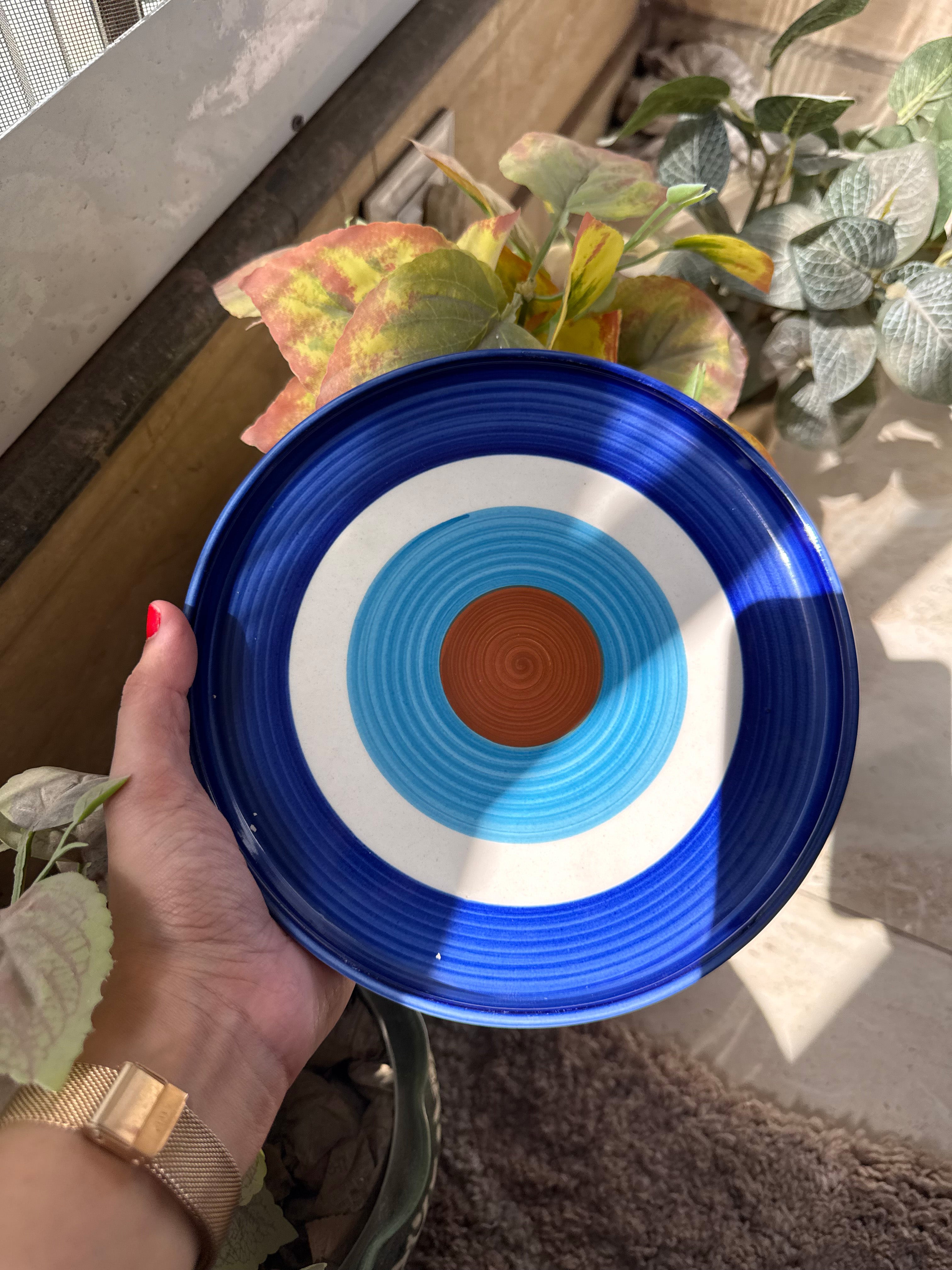 Evil Eye Plate | 8 inch Plate | Perfect for breakfast, snacks, desserts & light meals