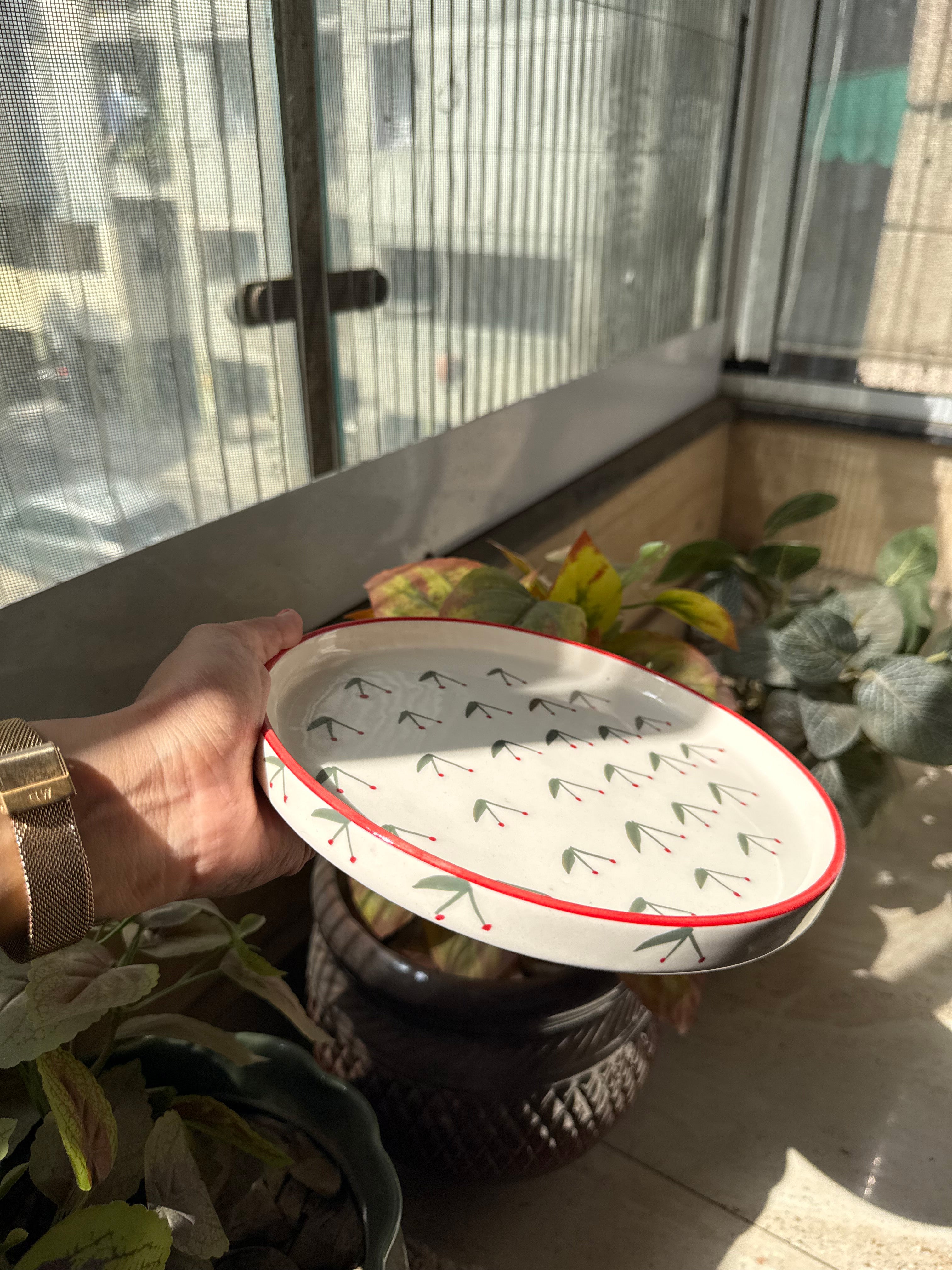 Cherry Bloom Plate | 8 inch Plate | Perfect for breakfast, snacks, desserts & light meals