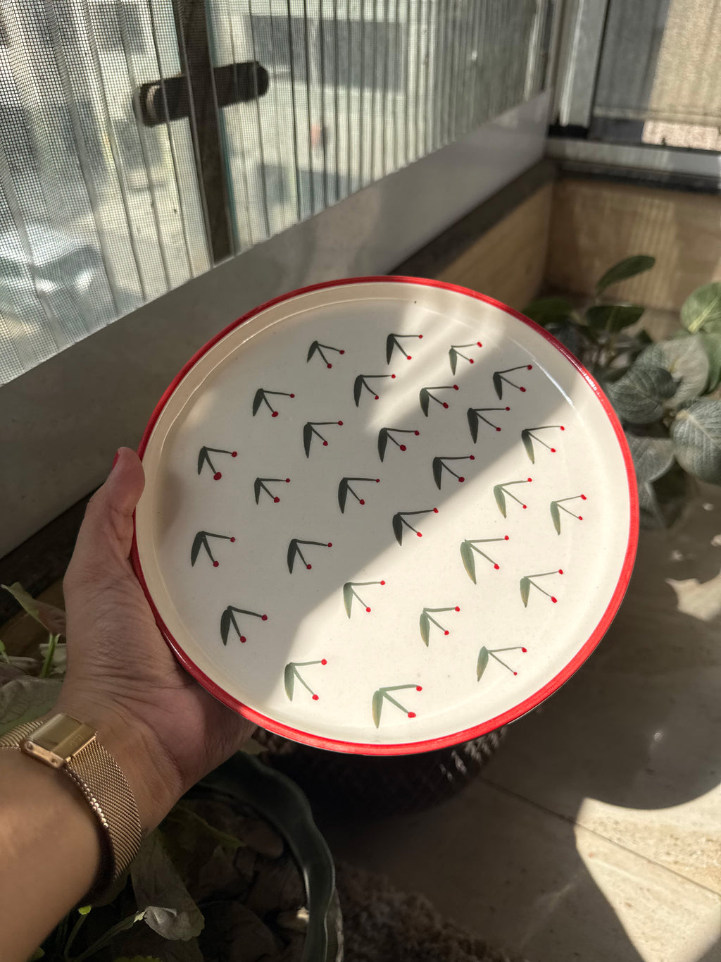 Cherry Bloom Plate | 8 inch Plate | Perfect for breakfast, snacks, desserts & light meals
