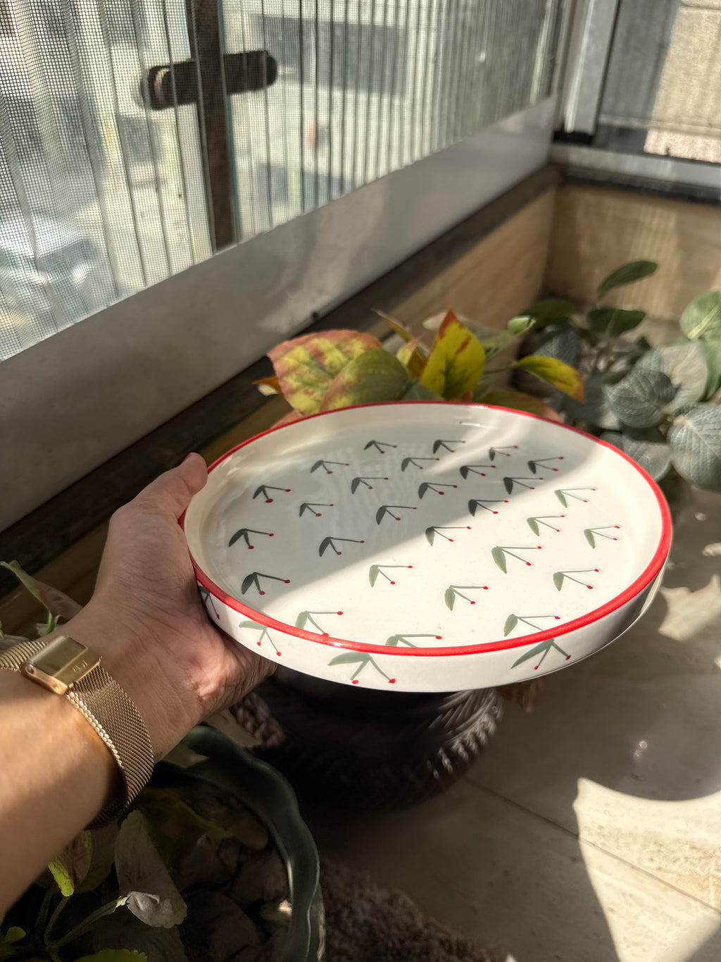 Cherry Bloom Plate | 8 inch Plate | Perfect for breakfast, snacks, desserts & light meals