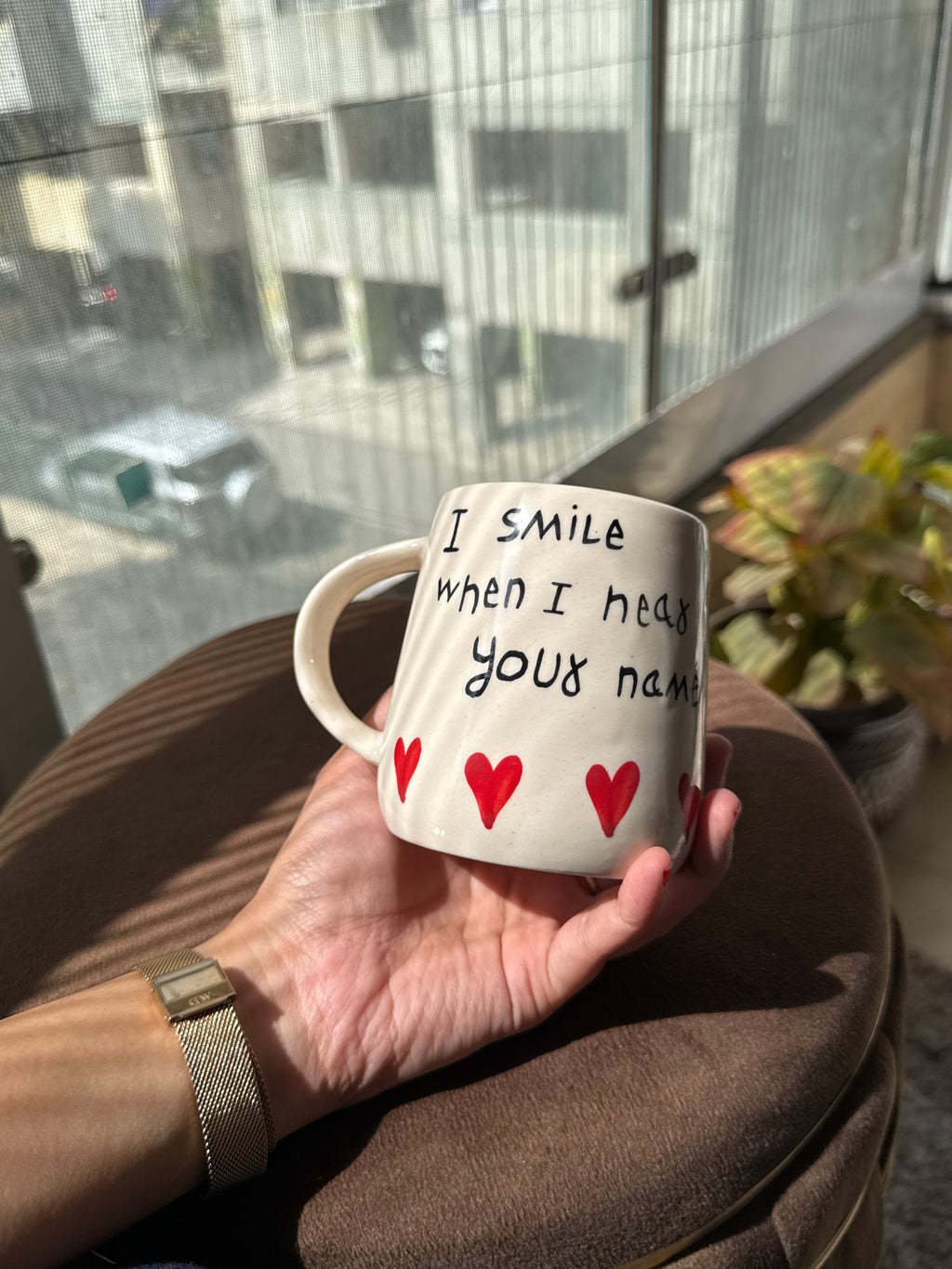 "I Smile When I Hear Your Name" Ceramic Mug