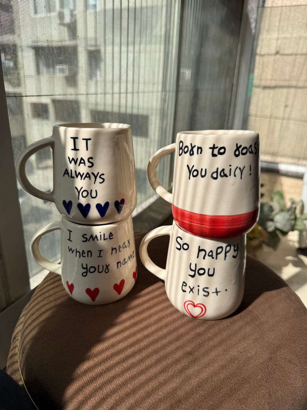 Love Quotes Ceramic Mugs (Set of 4)