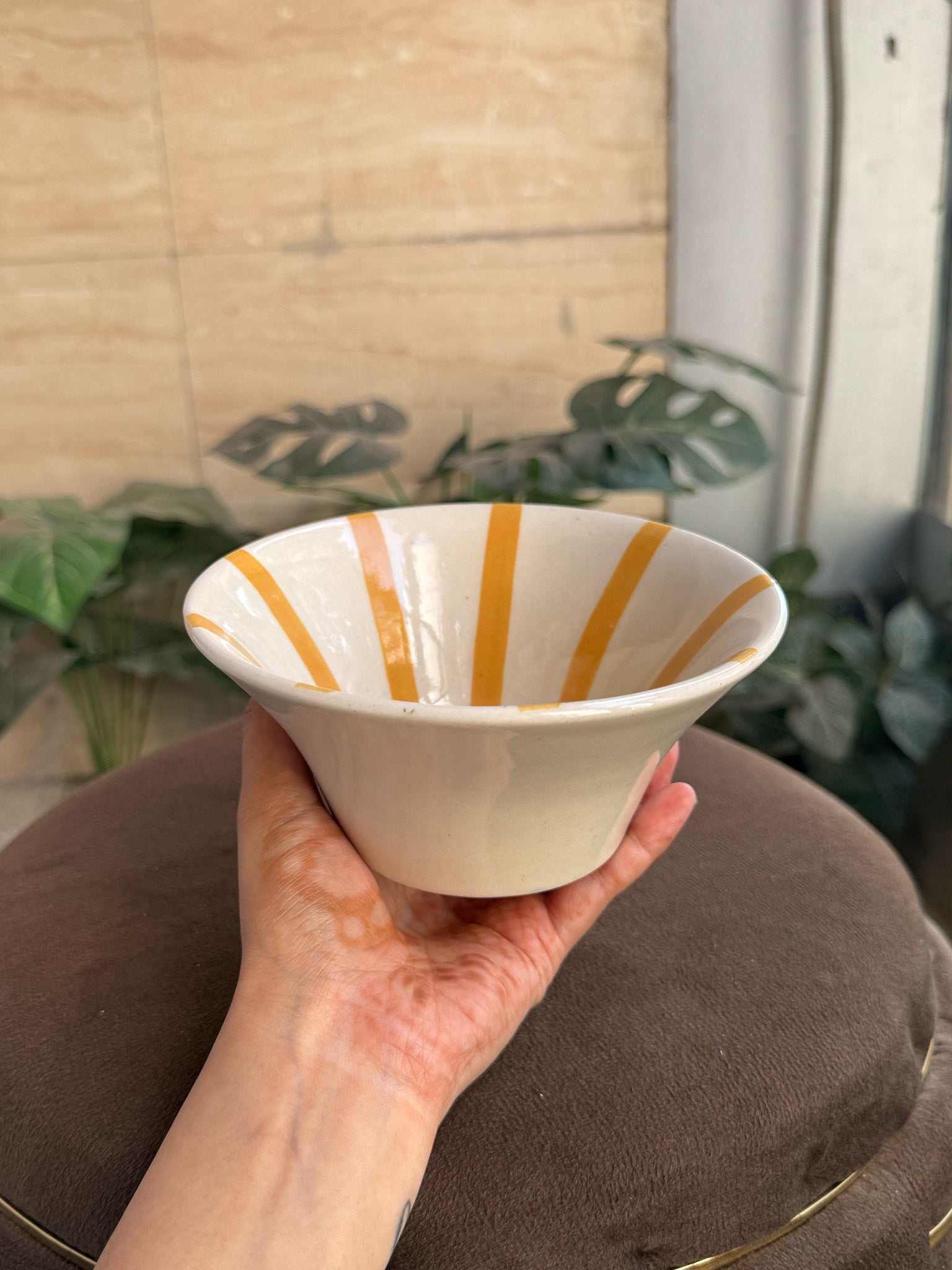 ☀️ Flared Sunshine Stripe Bowl