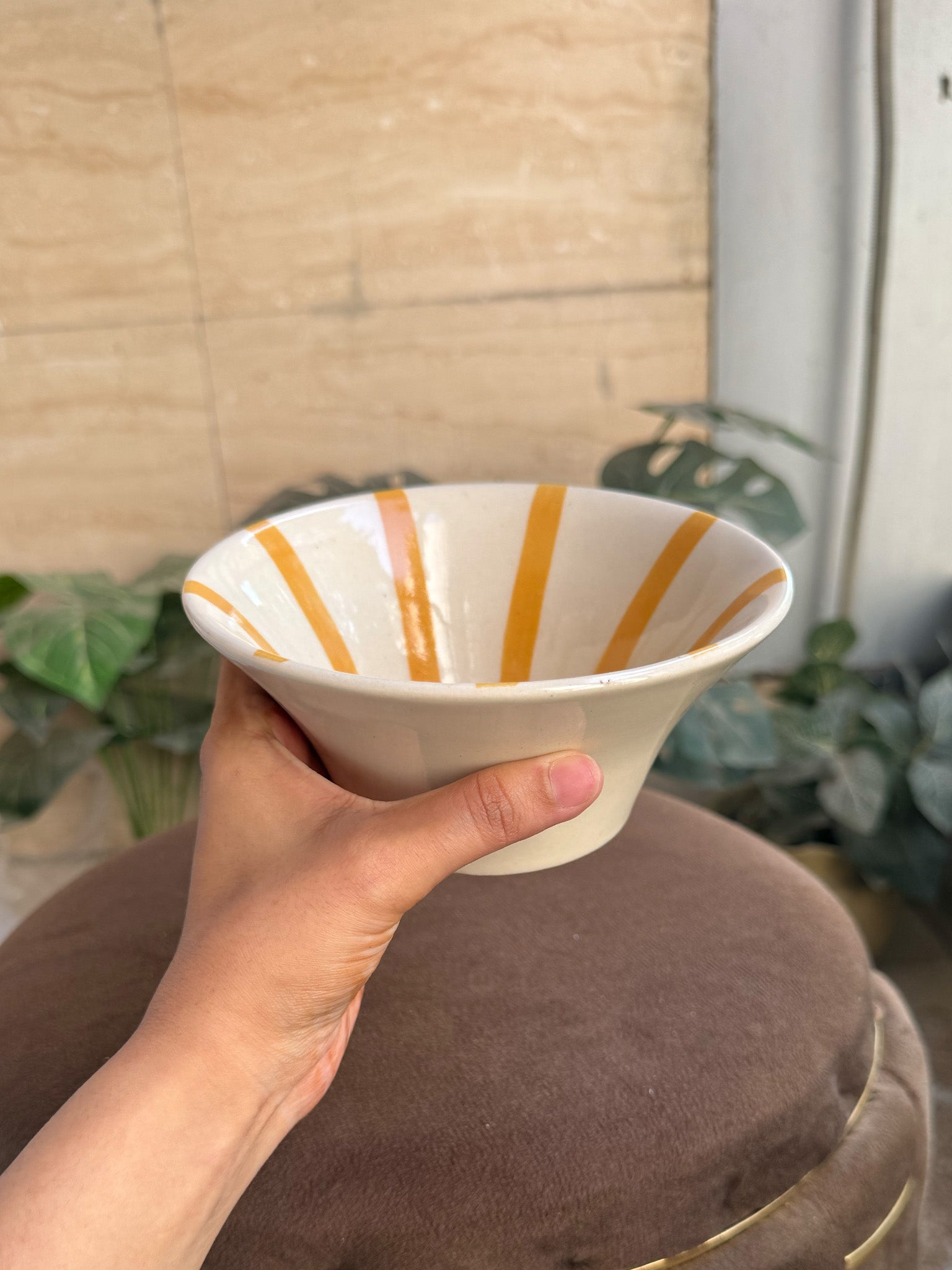☀️ Flared Sunshine Stripe Bowl