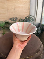 🌸 Flared Blush Stripe Bowl
