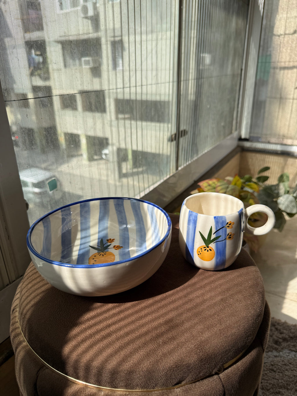 Pineapple Ceramic Bowl and Mug Combo🍍