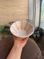 🌸 Flared Blush Stripe Bowl