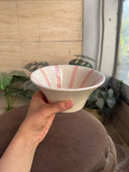 🌸 Flared Blush Stripe Bowl