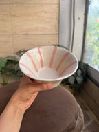 🌸 Flared Blush Stripe Bowl