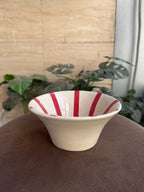 ❤️ Flared Cherry Stripe Bowl