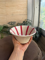 ❤️ Flared Cherry Stripe Bowl