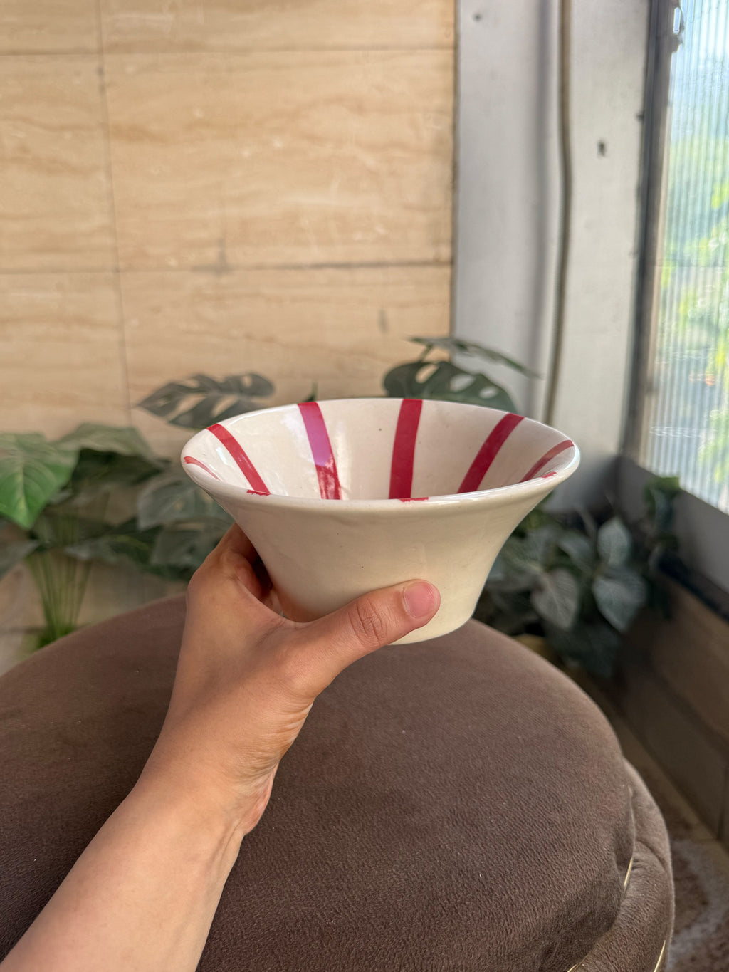❤️ Flared Cherry Stripe Bowl