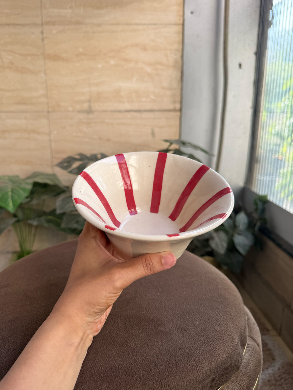 ❤️ Flared Cherry Stripe Bowl