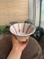 💜 Flared Lavender Stripe Bowl