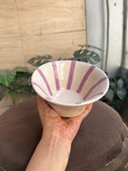 💜 Flared Lavender Stripe Bowl