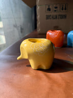 Mittiraa Home Yellow Elephant Tealight Holder
