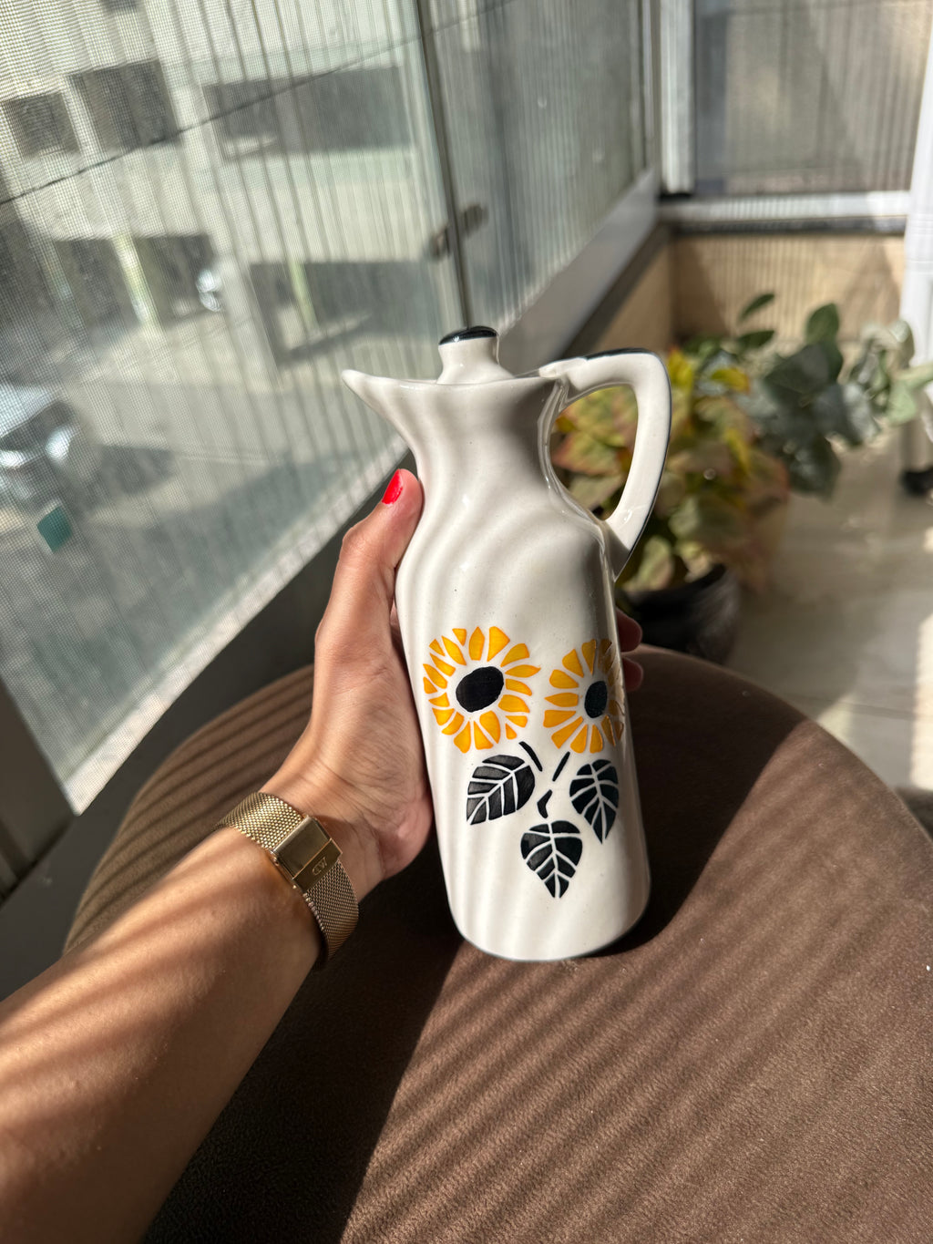 Sunflower Ceramic Oil Dispenser | 300 ml