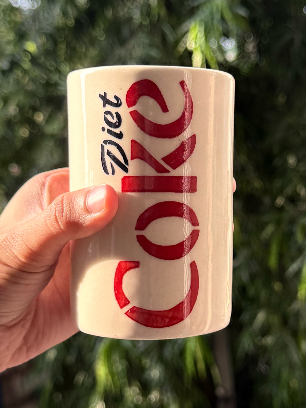 Diet Coke Ceramic White Glass | Cute and Aesthetic