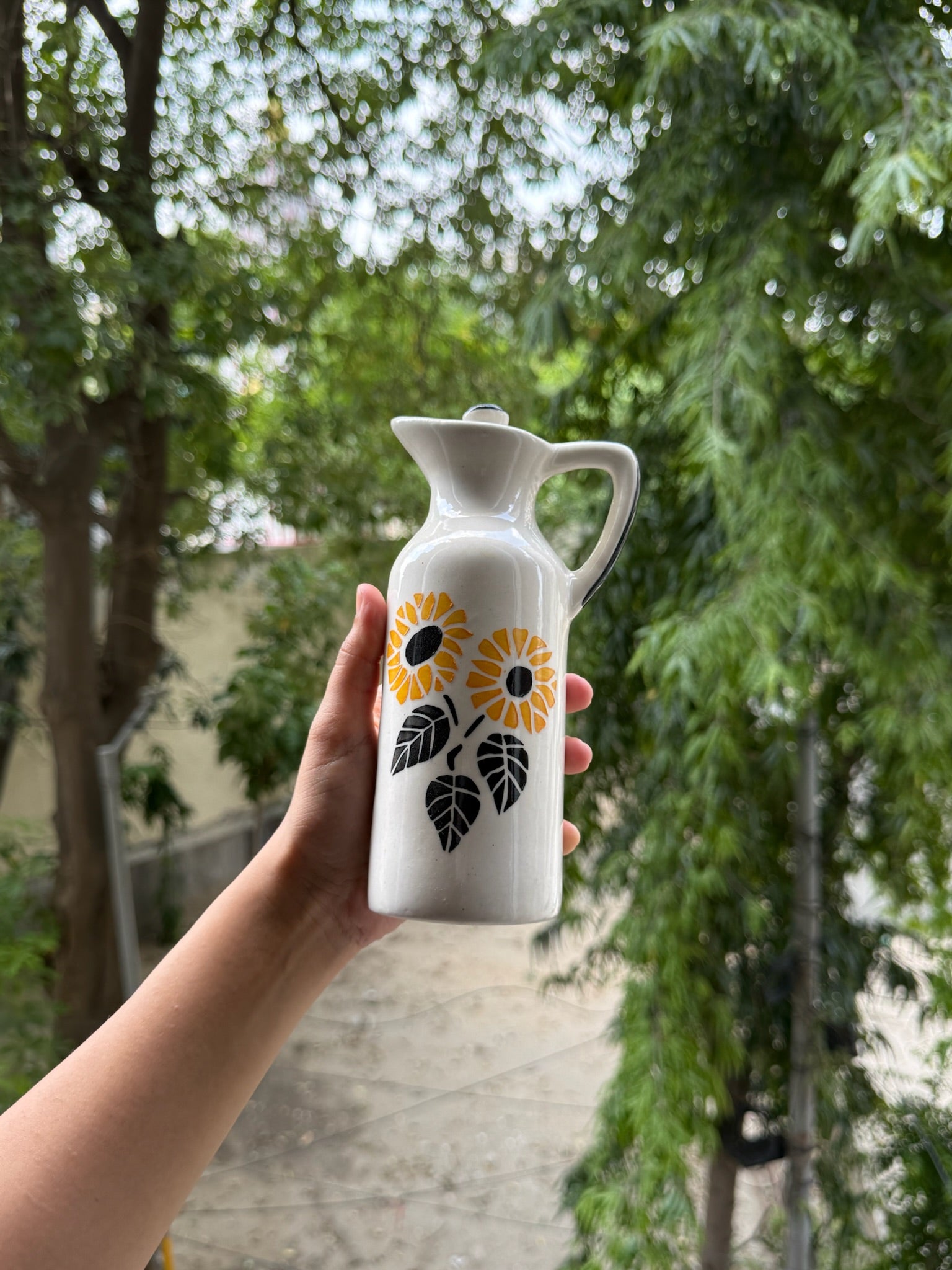 Sunflower Ceramic Oil Dispenser | 300 ml