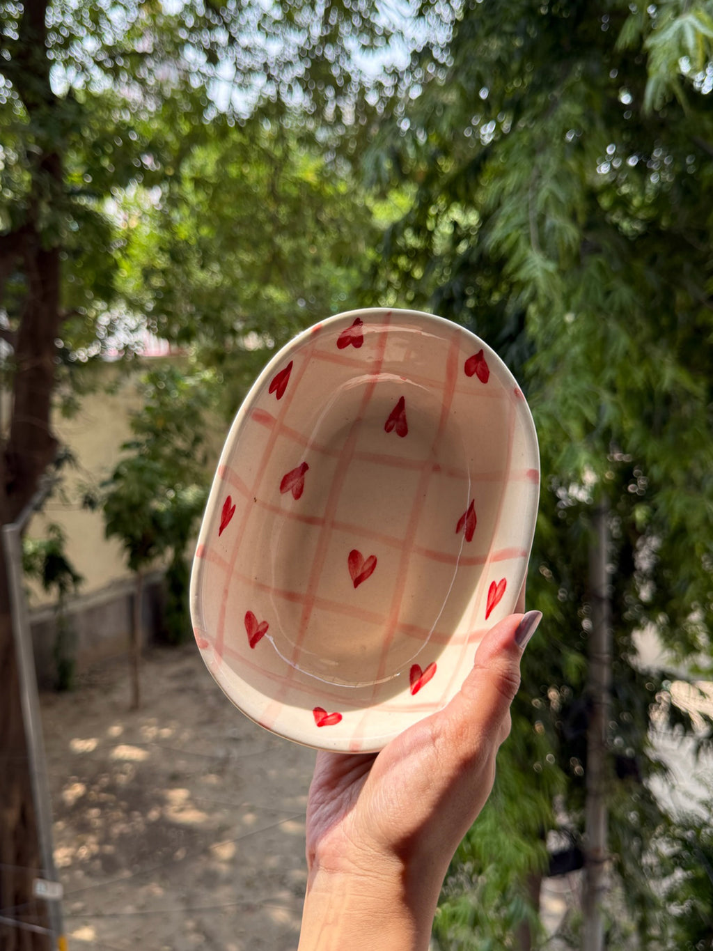 Checks Hearts Oval Bowl (Set of 2 Bowls)❤️