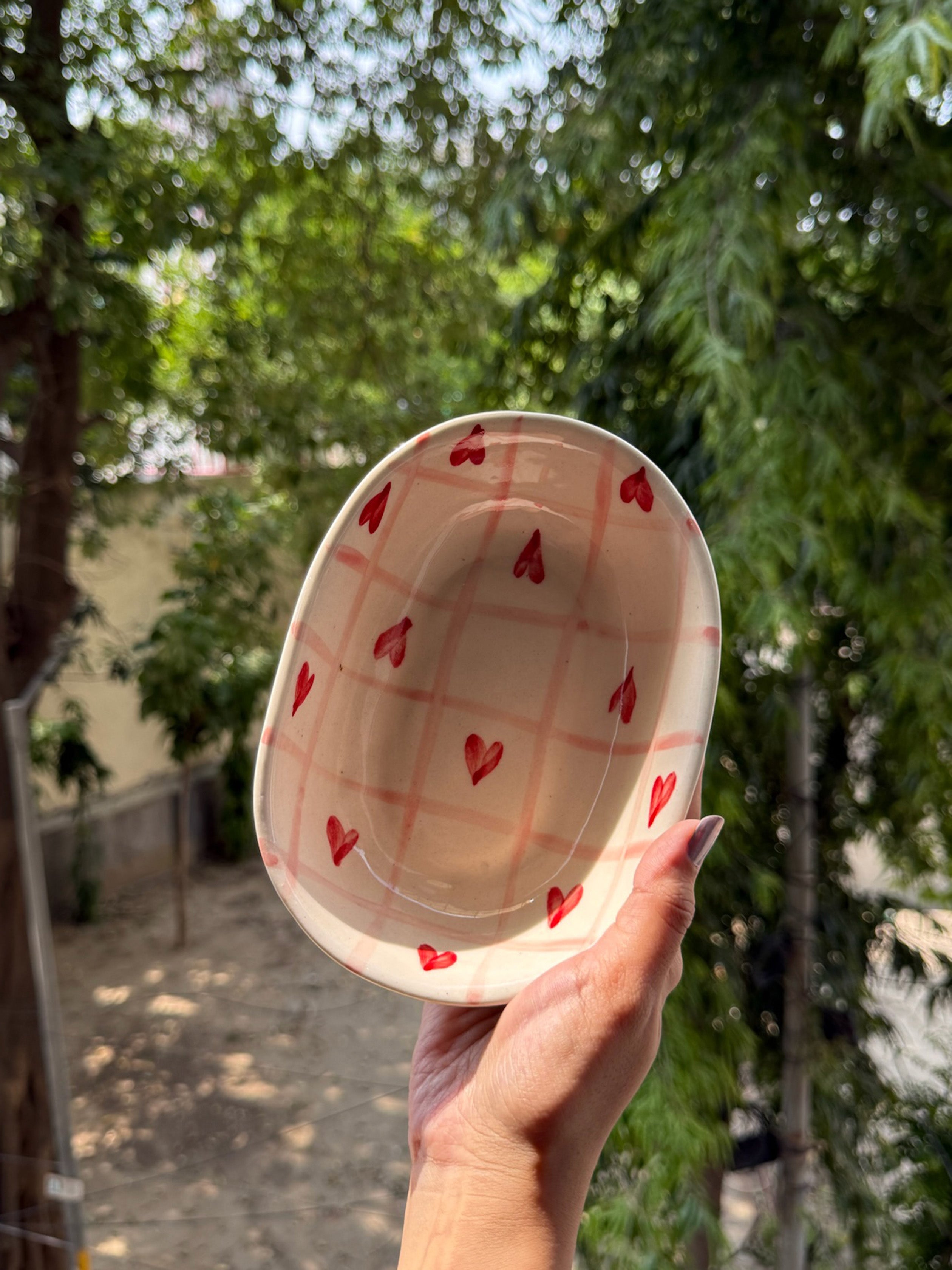 Checks Hearts Oval Bowl (Set of 2 Bowls)❤️
