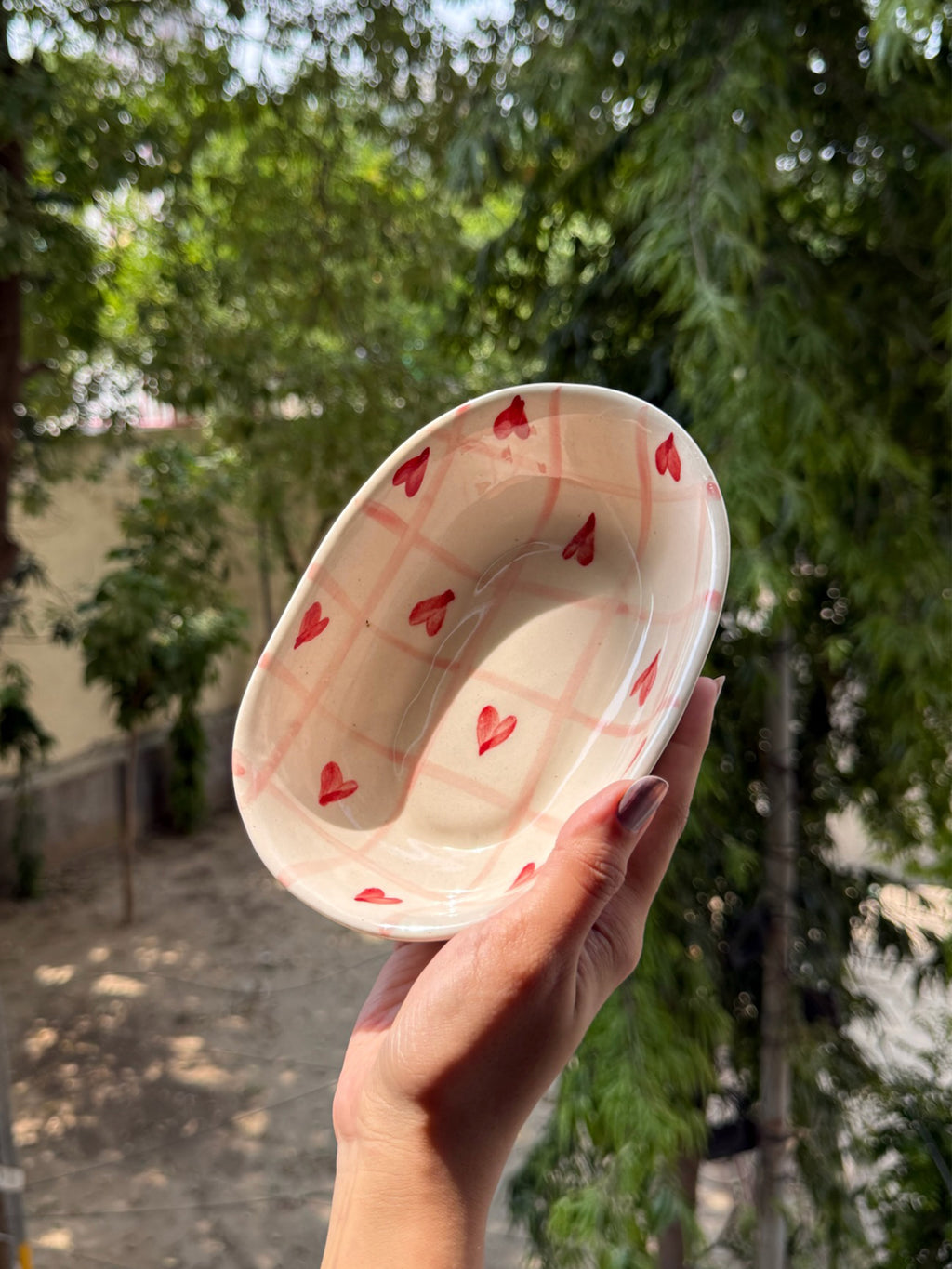 Checks Hearts Oval Bowl (Set of 2 Bowls)❤️