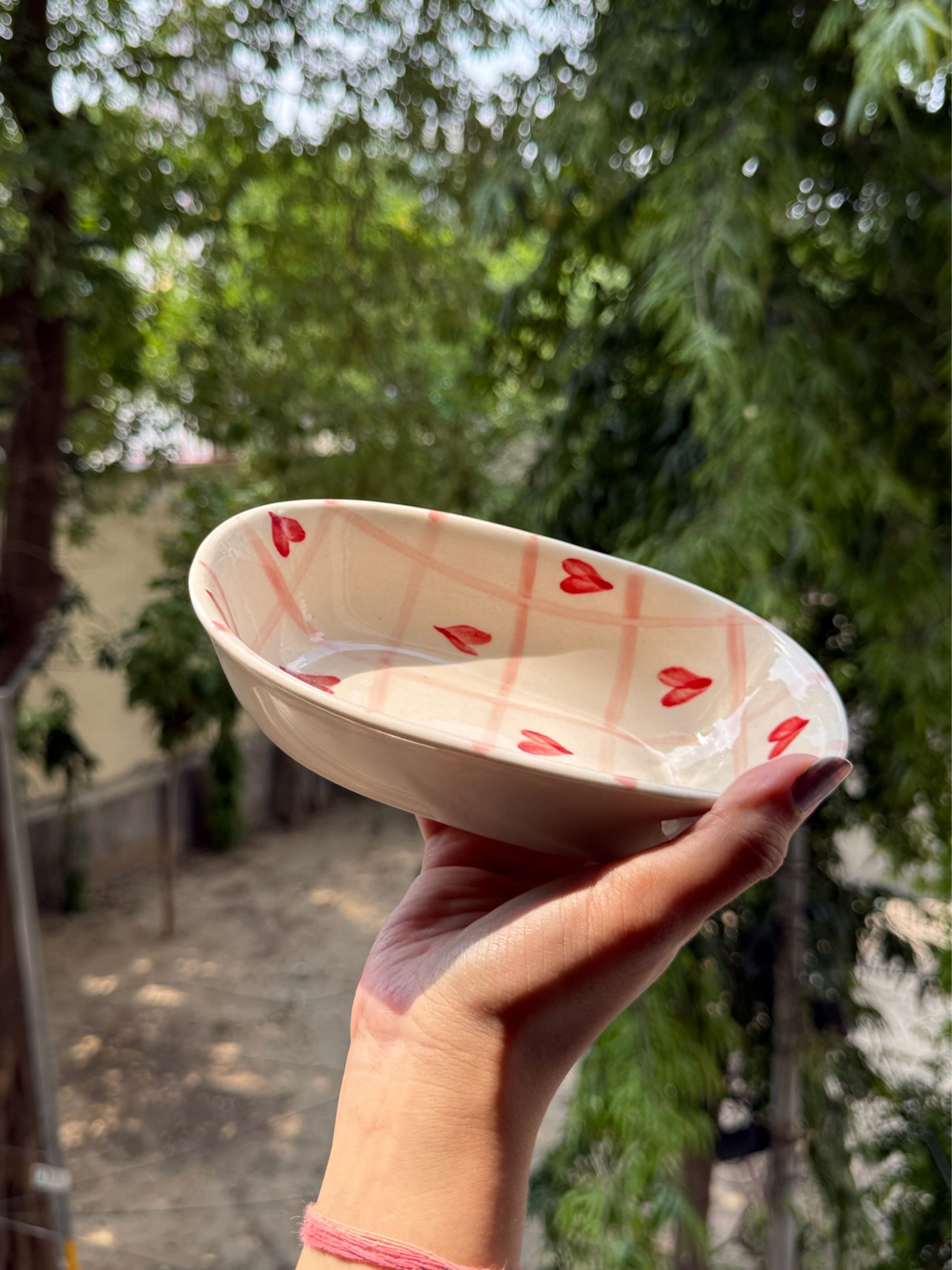 Checks Hearts Oval Bowl (Set of 2 Bowls)❤️