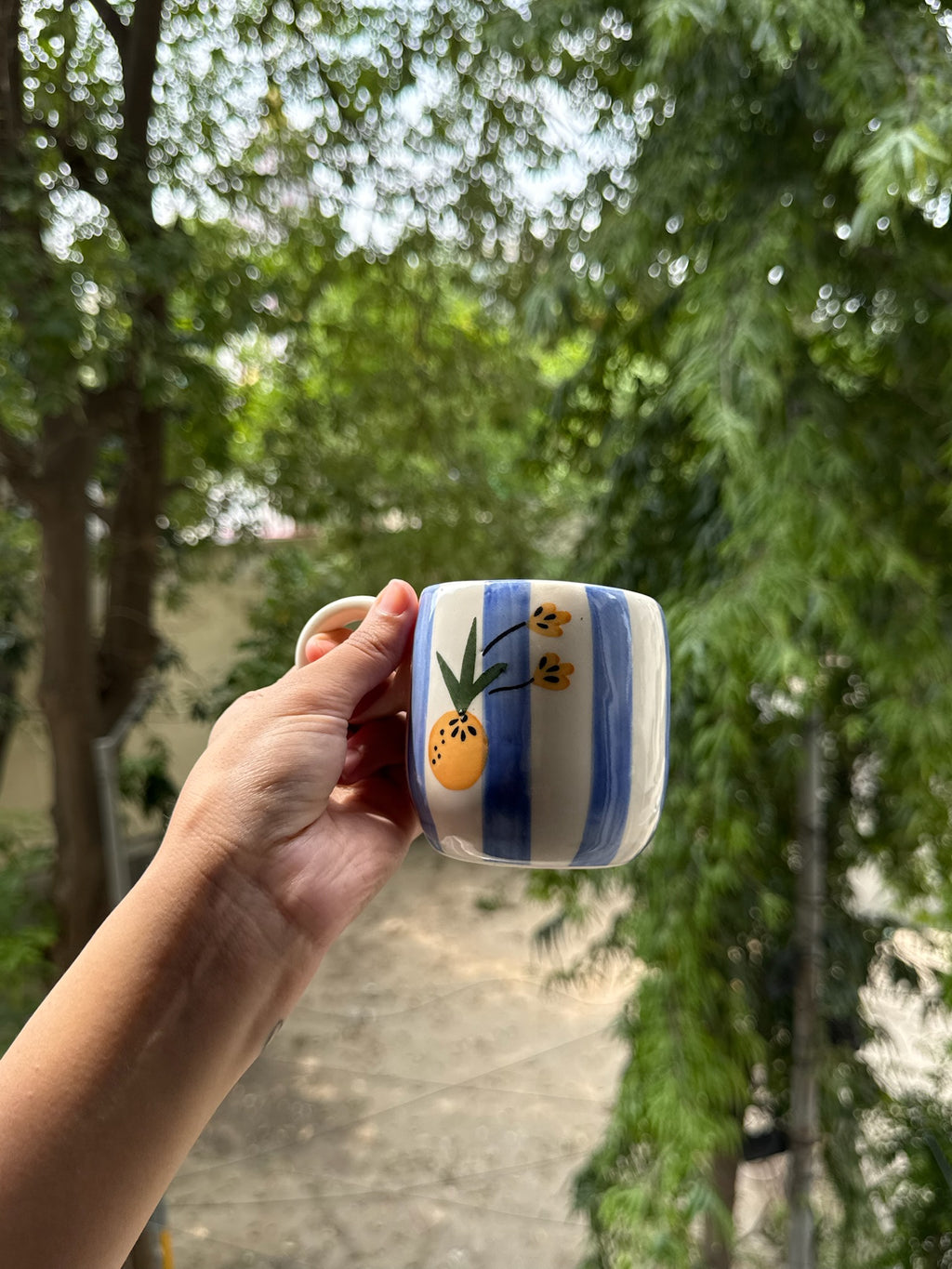 Pineapple Stripe Ceramic Mug