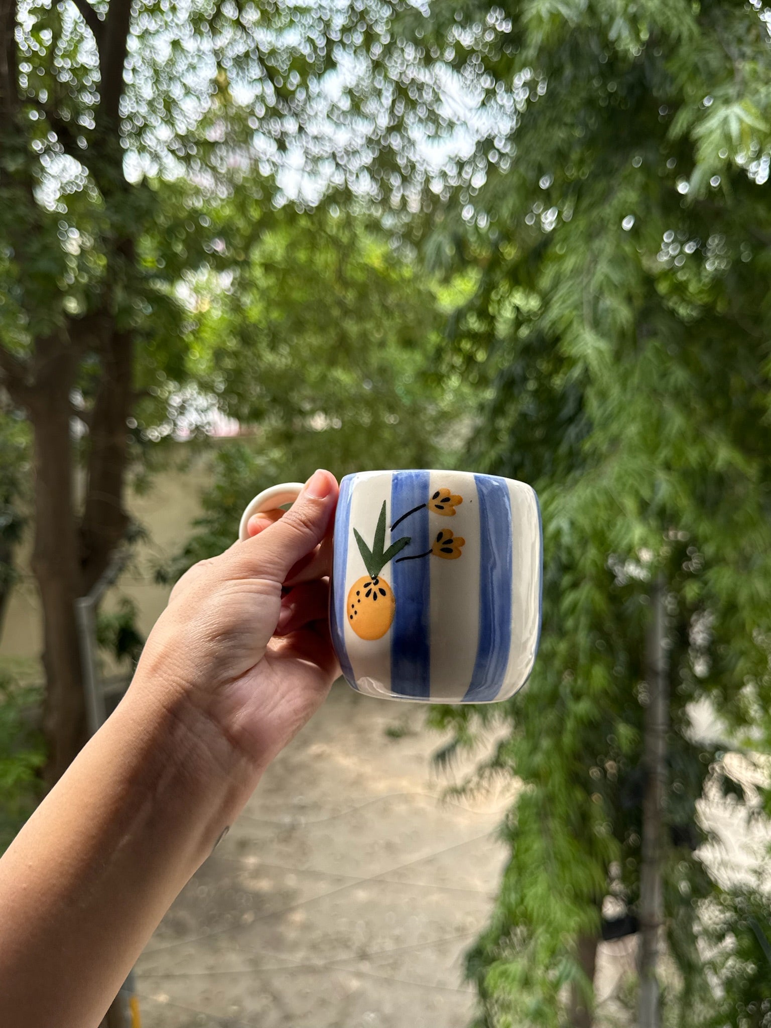 Pineapple Stripe Ceramic Mug