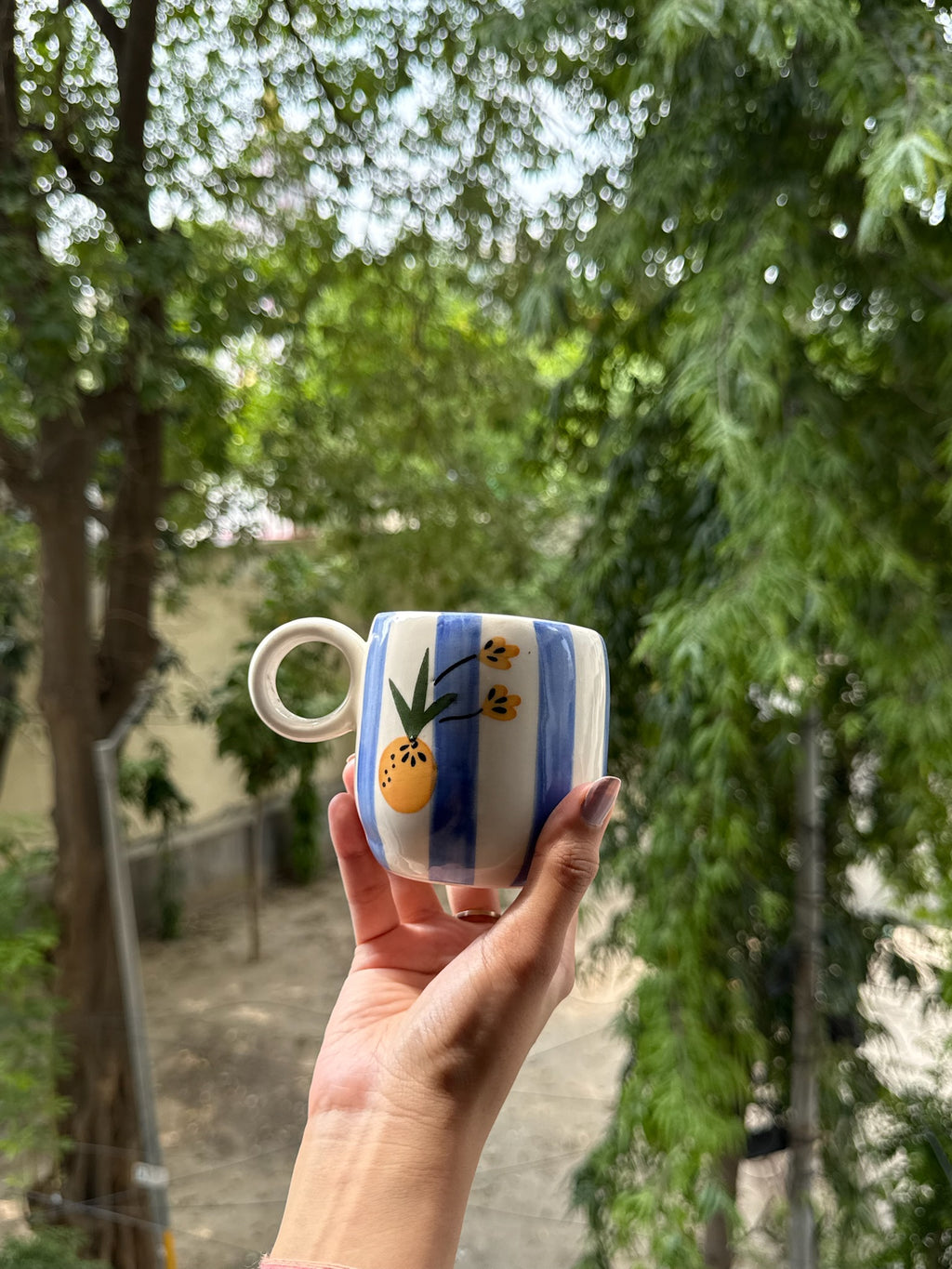 Pineapple Stripe Ceramic Mug