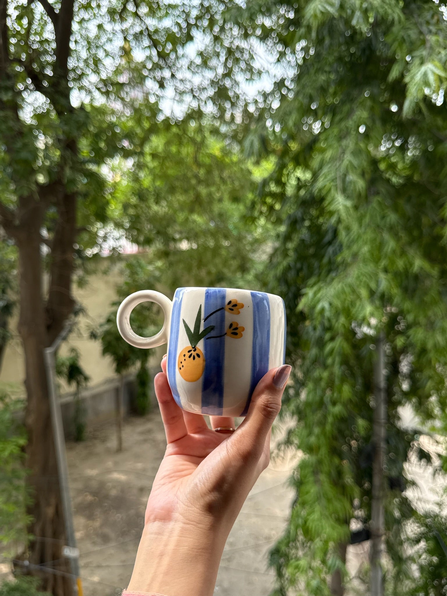 Pineapple Stripe Ceramic Mug