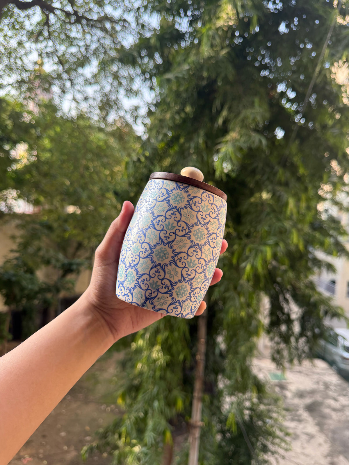 Blue Blossom Ceramic Airtight Jar