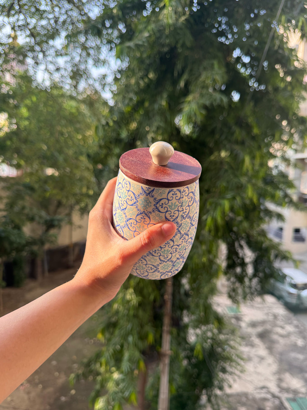 Blue Blossom Ceramic Airtight Jar