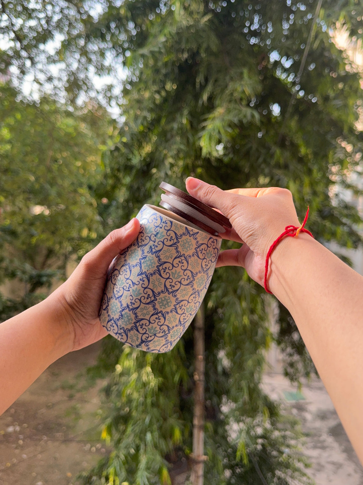 Blue Blossom Ceramic Airtight Jar