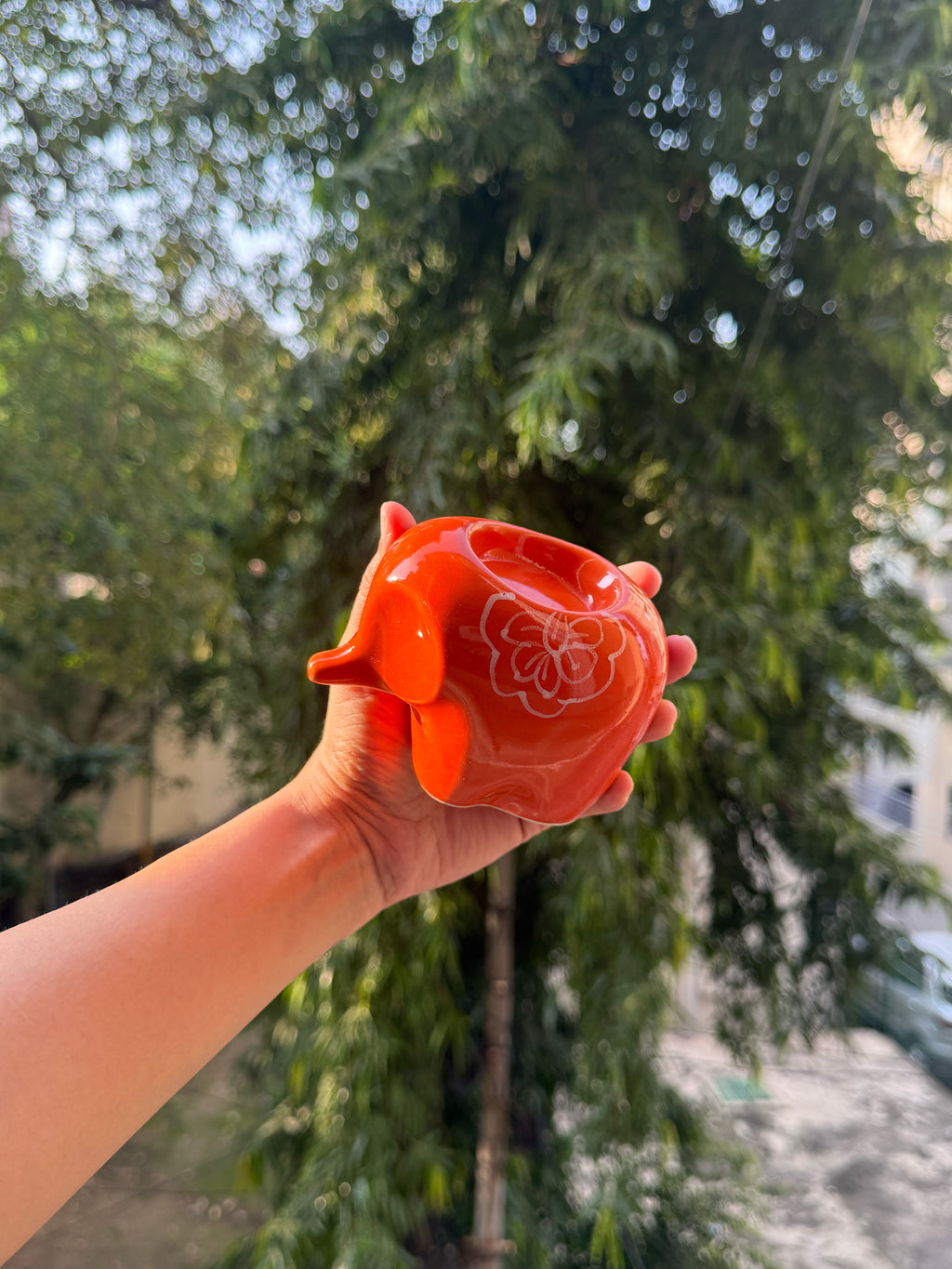 Mittiraa Home Orange Elephant Tealight Holder🪔