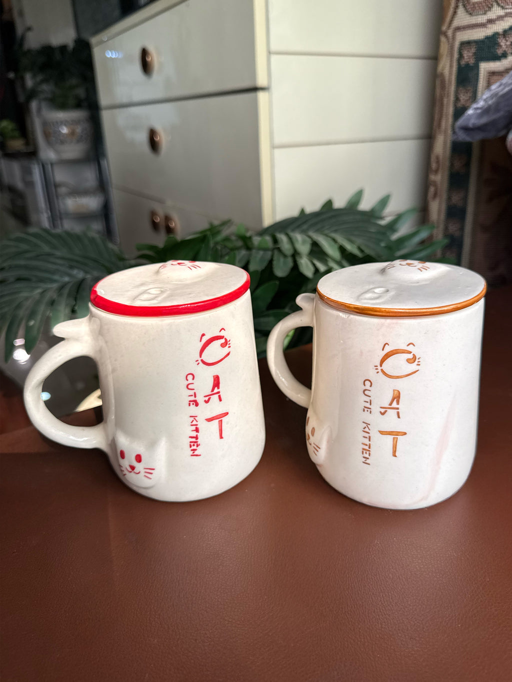 🐾 Cat Mug Duo | Combo of 2 Mugs with Lids