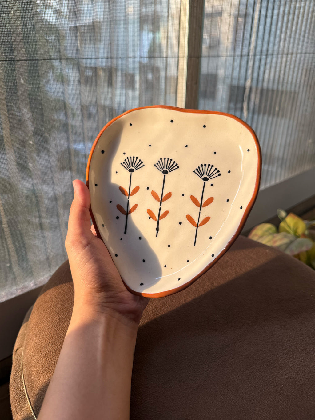 Mittiraa Home Floral Ceramic Small Serving Plate