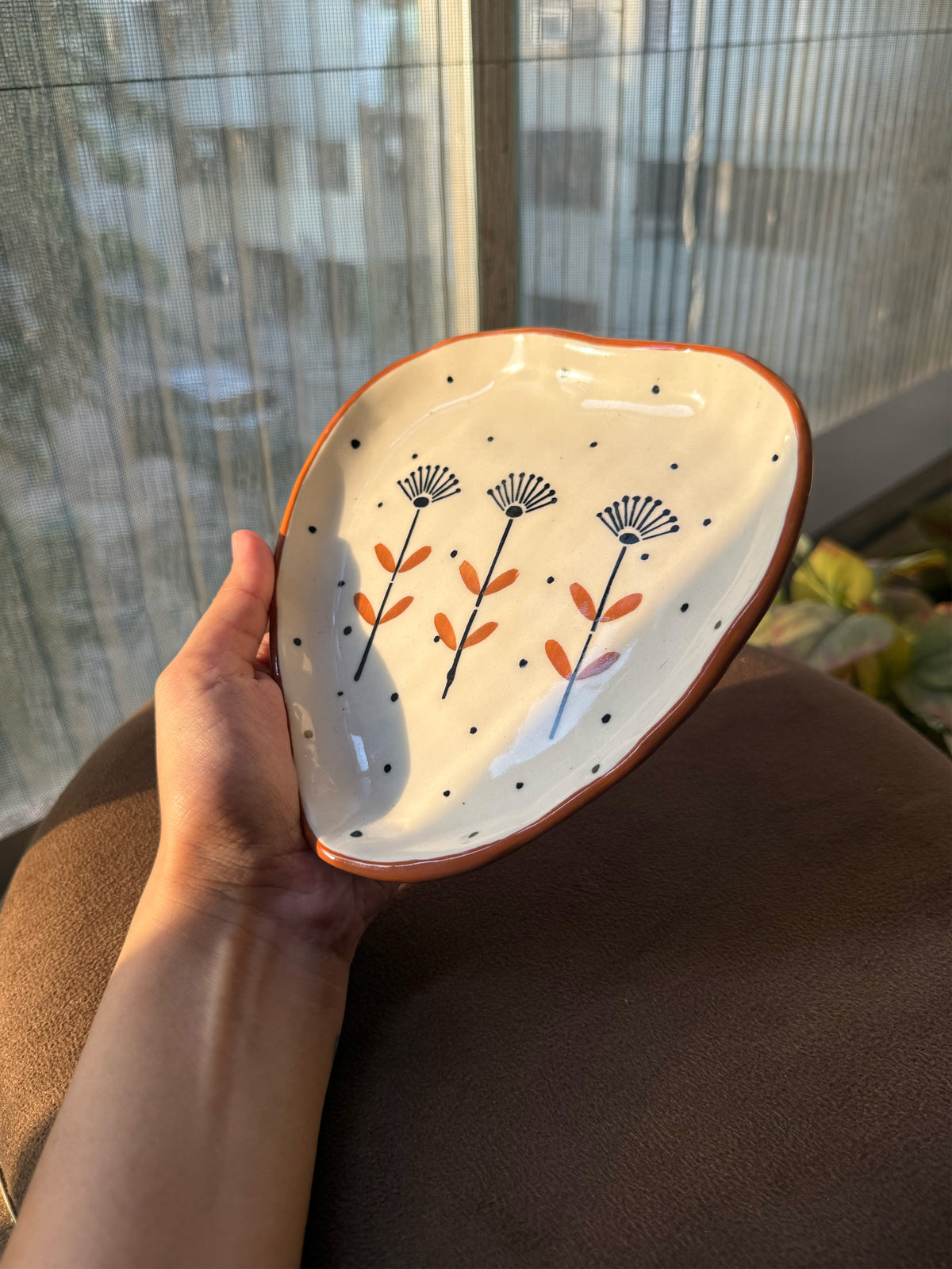 Mittiraa Home Floral Ceramic Small Serving Plate