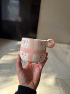 Pink Bows Checks Mug