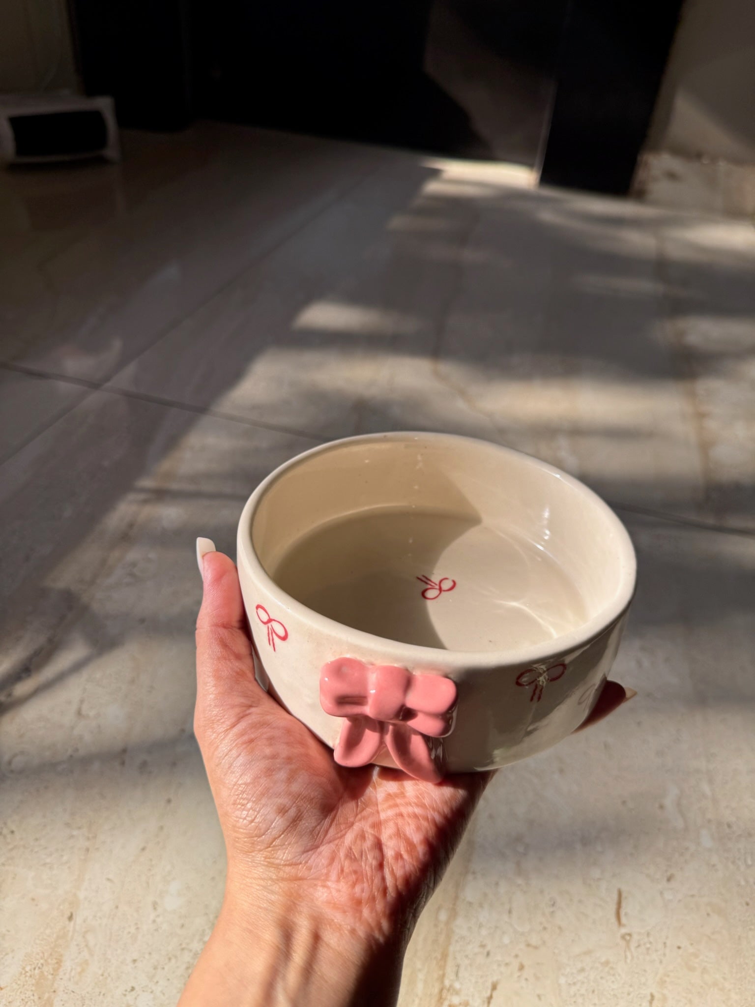 Pink Bows Breakfast Bowl