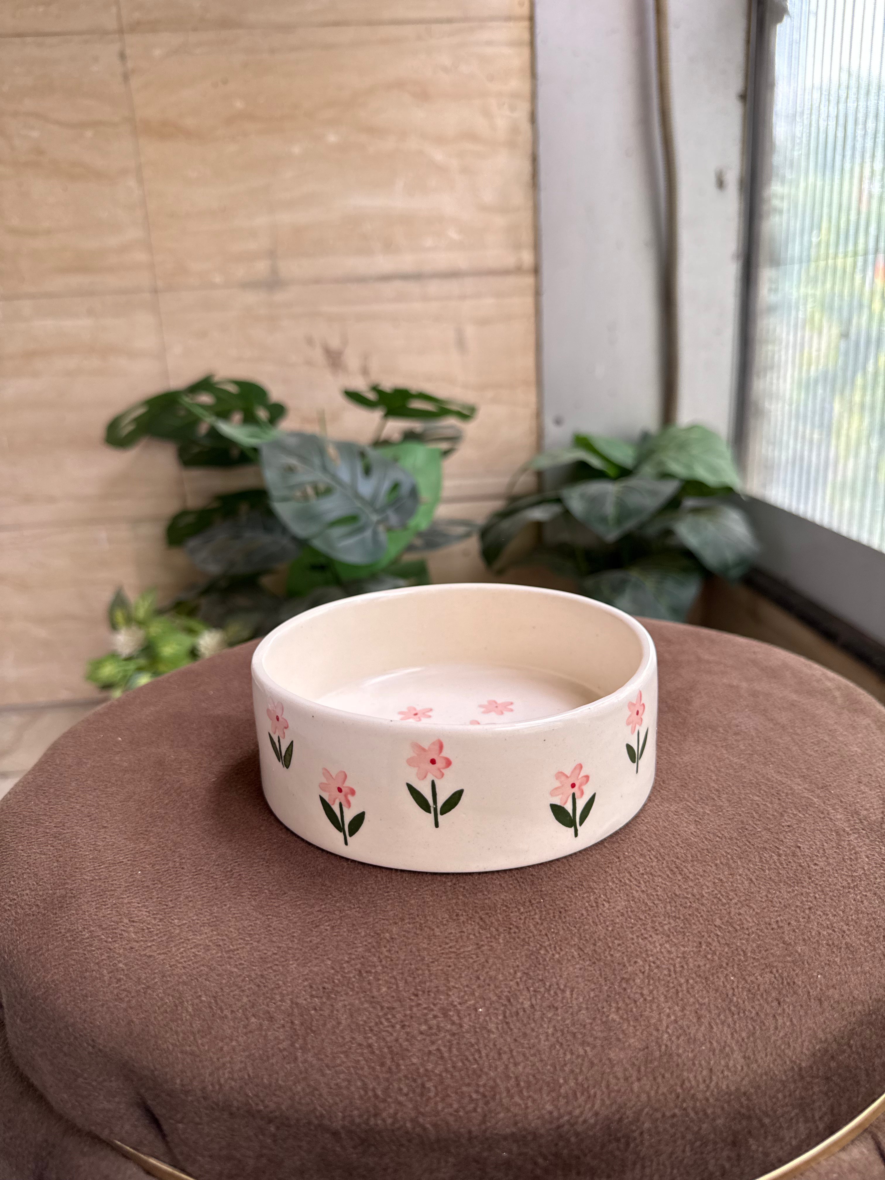 Pink Flower Breakfast Bowl | For Snacks, Noodles, Breakfast
