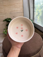 Pink Flower Breakfast Bowl | For Snacks, Noodles, Breakfast