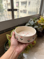 Pink Flower Breakfast Bowl | For Snacks, Noodles, Breakfast