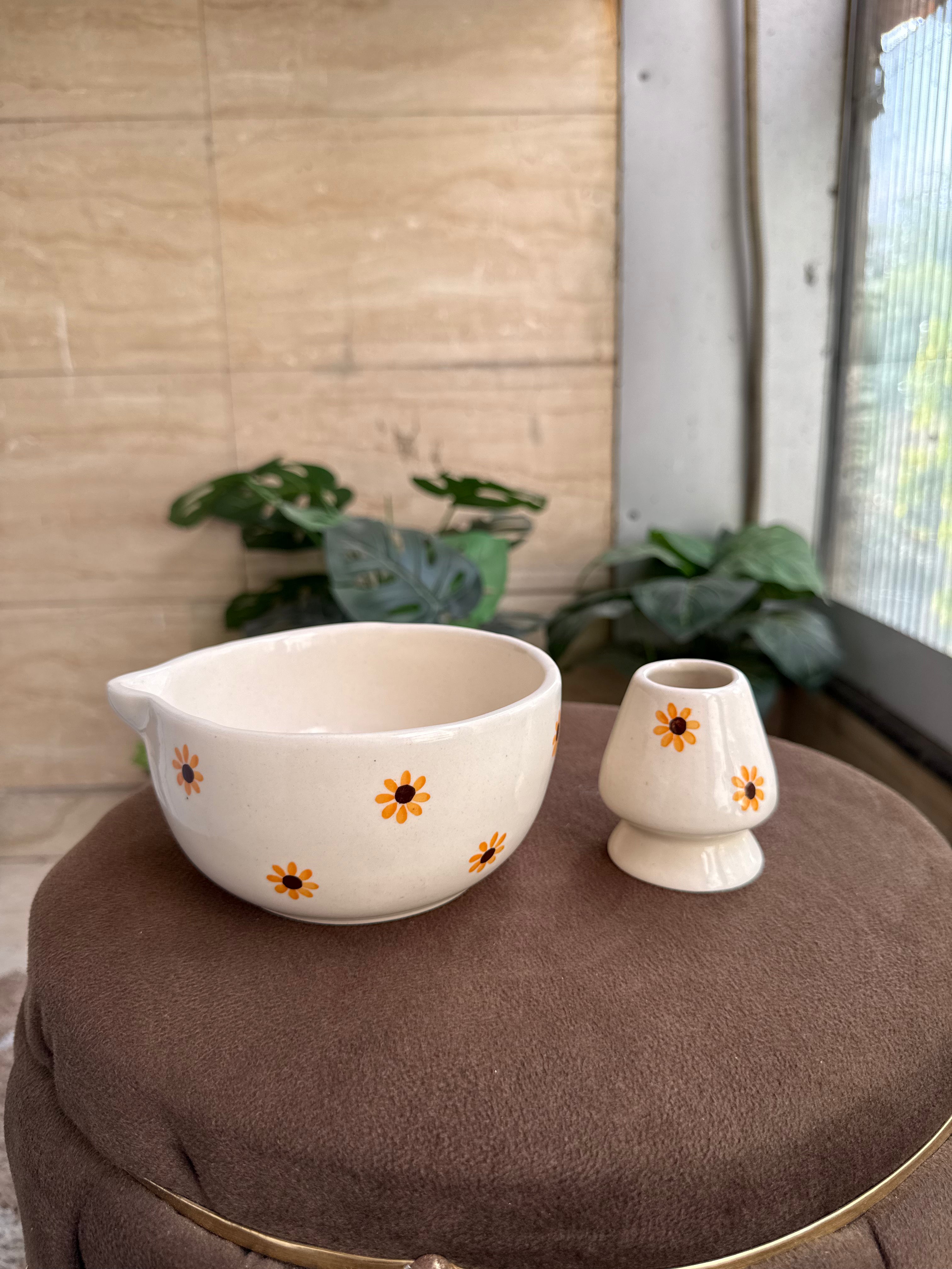 🌼 Bloom Matcha Bowl 🌼 | Cute Bowl with Whisk Holder